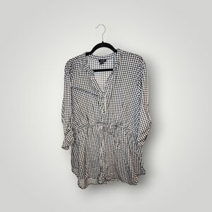 Justify Black and White Gingham Blouse plaid shirt size 2x